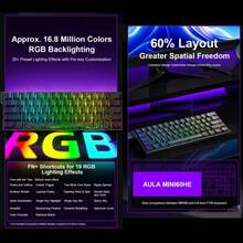 Mini60 HE PRO Mechanical Keyboard, 61 Keys Mini Layout, 3-Mode Wireless (Bluetooth/2.4GHz/Wired), Hot-Swappable Switches, RGB Backlit, Ultra-Low Latency, Suitable For PC/Laptop Gaming - View 9