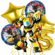 Hasbro Number Balloons Set , Large Foil Balloons With Gold Number Star Balloons For Themed Birthday Party Decorations Supplies - View 8