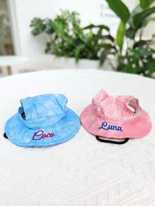 Personalized Cute Polyester Pet Hat, Customizable Text, Open Ear Design, Anti-Drop, Adjustable, Suitable For Cats And Dogs, Father's Day, Pet Lovers, Suitable For Small Pets To Wear Outdoors All Year Round - Multicolor - View 7