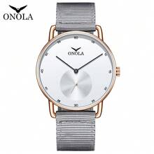 ONOLA Reloj de cuarzo para hombres 2026 nuevo, resistente al agua 30M, correa de nailon casual, esfera azul clásica y retro - Unitalla - Ver 13