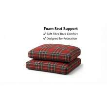Rattan Garden Replacement Cushion Set Water Resistant For Patio Sofa Conservatory Use - Red Check - View 4