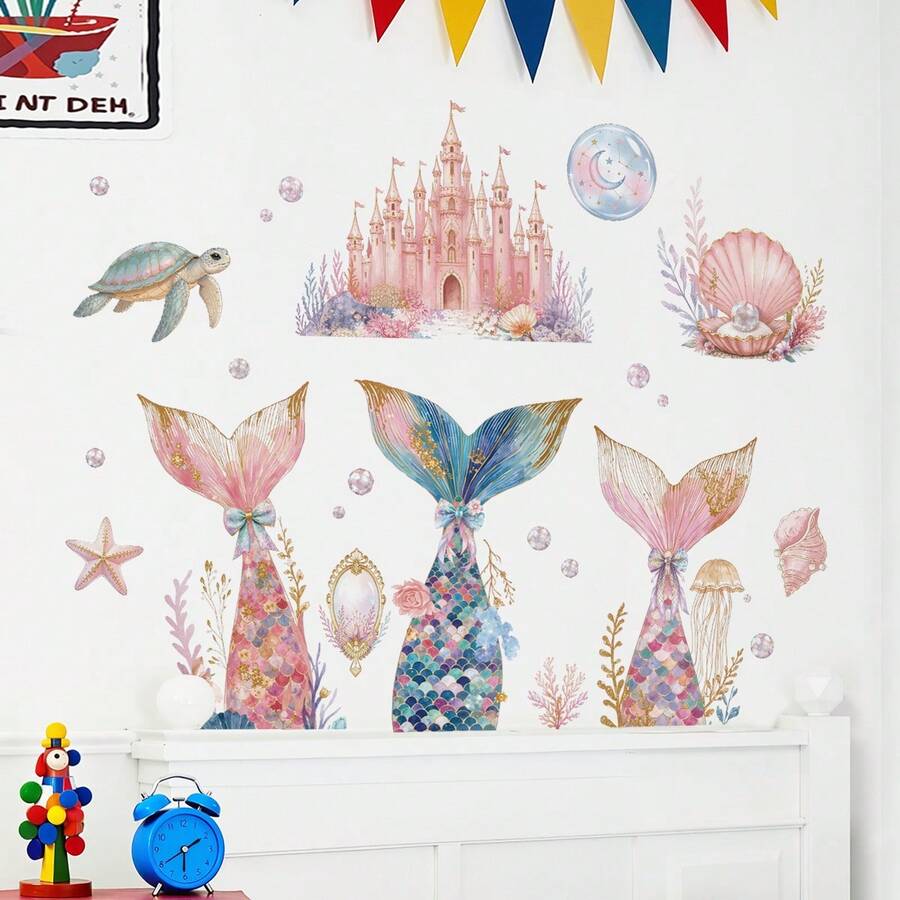 2pcs Bless Wall Stickers, Daughter's Room Wall Decor, Birthday & Party Wall Decals - 69321-fin Dream - View 1
