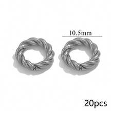 20pcs 304 Stainless Steel Spring Jump Rings, Gold Plated Mixed Twisted Hammered Open Connector Rings, Oval Open Rings, Suitable For DIY Jewelry Making - Connecting Ring - View 14