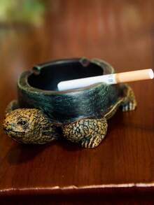 Vintage Turtle Ashtray With Lid, Resin Windproof Ashtray, Indoor Outdoor Decorative Ashtray, Suitable For Home Balcony Garden, Unique Gift For Smokers - B - View 3