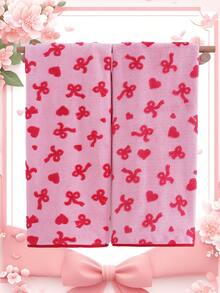 QIBHI 1/2/3 cái tùy chọn, khăn tắm/khăn tùy chọn họa tiết Jacquard trái tim nơ, khăn mặt khăn tay san hô mềm mại nhanh khô thanh lịch hoặc bộ khăn tắm Ngày lễ Tình nhân, khăn tắm san hô thấm hút sợi microfiber mềm mại, khăn tắm trang trí nhà công chúa phù hợp cho phòng tắm, khách sạn, phòng gym, du lịch, quà tặng, salon, thể thao, ngoài trời, bãi biển, trường học, tựu trường, phụ kiện du lịch, đồ dùng thiết yếu cho gia đình, khăn, chăm sóc da - Đỏ - Xem 8