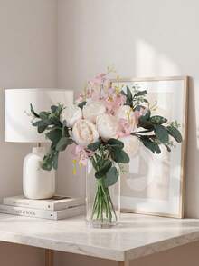 4 ramas de limón, adecuadas para decoración de primavera, escaparate, sala de estar, dormitorio, baño, cocina, boda, vacaciones, decoración de mesa interior - Peonía de eucalipto - 4 unidades - Ver 4