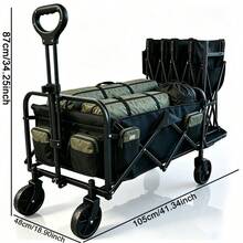 Nuevo carrito portátil para camping, carrito de jardín todoterreno, carrito multiusos de uso pesado, carrito plegable de gran capacidad, ideal para camping, jardinería, la playa, compras y uso diario al aire libre - Negro - 325 libras - Ver 9
