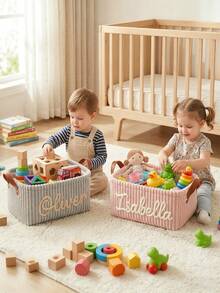 Personalized Storage Basket, Party Gift, Maternity Gift, Room Storage Box With Handle, Gift, Organizer, Aesthetic - Multicolor - View 10