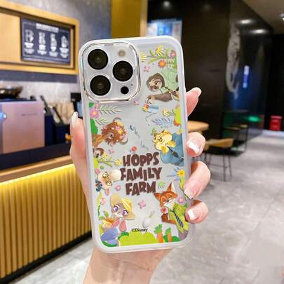 Zootopia series phone case, for iPhone16promax/ 15/ 14plus/ 13/ 12/ 11promax/ xs/ xr, Creative and Cute Bunny and Fox Couple