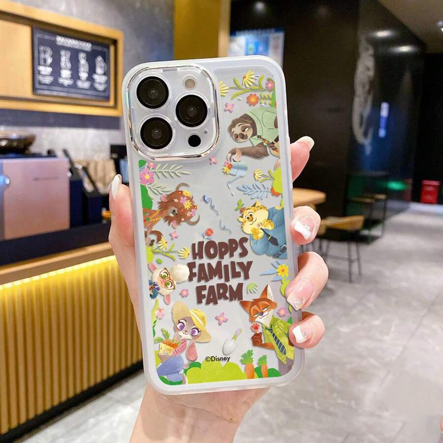 Zootopia series phone case, for iPhone16promax/ 15/ 14plus/ 13/ 12/ 11promax/ xs/ xr, Creative and Cute Bunny and Fox Couple - 白色 - 查看 1