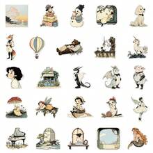 50pcs Cartoon World Sticker Set, Decorative For Diary, Planner, Luggage, Envelope, Greeting Card, Journal, Phone Case, Guitar, Skateboard, Refrigerator, Party Favor - Multicolor - View 9