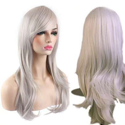 Peluca de cabello largo ondulado y rizado de 28 pulgadas para cosplay (envío local ligero)