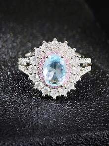 MOONSO 1pc New Fashionable Elegant Cubic Zirconia Inlaid Women's Wedding/Party Ring R5012 - R5012 - View 2