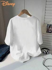 Disney Couple T-Shirt, Mickey Minnie Castle Fireworks Joint Name, Cute Warm Printing, Suitable For All Seasons, Micro-Elastic, Fashionable Round Neck T-Shirt,  Gift, The Same For Men And Women. - 男士T卹 - 查看 4