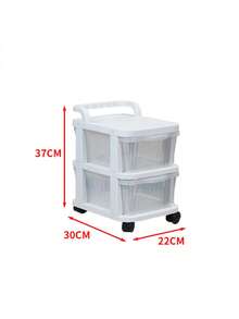 1pc Multi-Layer Transparent Plastic Drawer Storage Cabinet With Wheels, Rolling Organizer For Snacks Toys Cosmetics Jewelry, Home Office Bedroom Kitchen Storage Solution, Clear Stackable Container With Smooth Mobility, Space-Saving Shelving Unit For Various Items Organization And Display - Transparent - View 12