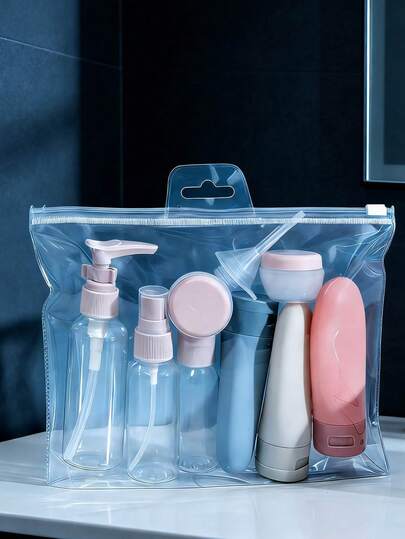 Leak-Proof Travel Bottles, Refillable Liquid Travel Accessories For Cosmetics, Shampoo Or Lotion, Ombre Design