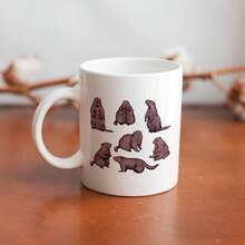 Taza de Cerámica con Diseño de Marmota, Estilo Rural Festivo y Tradicional - Blanco - Ver 8