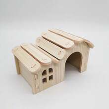 1pc Wooden Hamster House, Cozy Hiding Place And Habitat For Small Pets - Multicolor - View 14