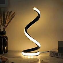 LED Creative Spiral Decorative Night Light, Modern Minimalist Nordic Style Desk Lamp, High Color Rendering, Low Power Consumption, Soft Glare-Free Lighting, Eye-Caring Reading Bedroom Romantic Atmosphere Light, Room Decor Ambiance Light - Multicolor - View 14