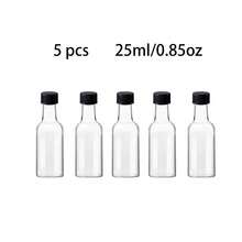 24入/5入 25ml/50ml 迷你塑膠瓶,透明迷你飲料瓶,迷你酒瓶,適合徒步、露營旅行和森林度假,配有黑白塑膠瓶蓋,夏季徒步、露營必備,戶外用品,派對禮物 - 透明h18 - 查看 13