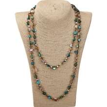 Bohemian Beach Style Necklace, Colorful Shell Beaded Long Necklace For Women - Blue-green-brown - View 3