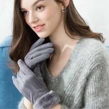 Women's Winter Touch Screen Gloves With Plush Lining – Elegance, Comfort, And Technology For Cold Weather - A-70 roxo - 查看 5
