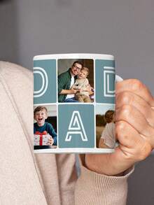1pc 11oz/15oz Custom Father's Day Mug, Customizable With Father-Son Or Father-Daughter Group Photos. Personalized Photo Water Cup, Engraved With Dad's Photo. A Unique Exclusive Gift For Dad And An Ideal Birthday Present. Fathers Day Gift,Coffee Cup - Style 4 - View 5