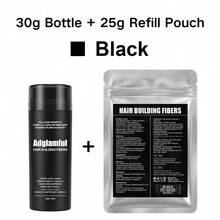 Adglamful 增发纤维粉，Cutline 物理增发，适用于稀疏头发和发际线，30g 瓶装 + 25g 补充装，瞬间增发 - 彩色 - 查看 18
