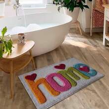 1pc Cute Heart Pattern Super Soft Microfiber Bath Mat, Non-Slip Bathroom Rug, Door Mat, Absorbent Bathroom Mat, Machine Washable, Low Pile, TPR Backing, Knitted Fabric, Suitable For Bathroom, Bedroom, Kitchen, Entryway, Indoor & Outdoor Use, Bathroom Accessory And Decor, Perfect Housewarming Gift - Multicolor - View 7