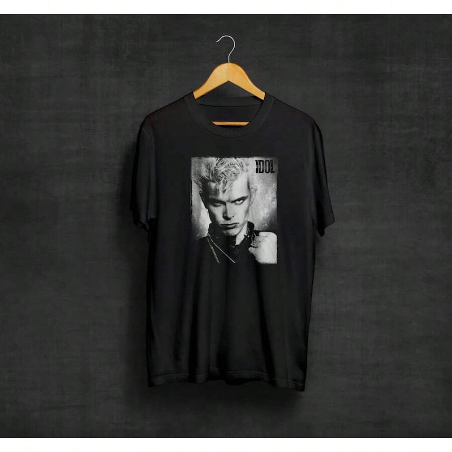 Camiseta negra de Billy Idol | Punk rock | Rock | New Wave | Camisetas de grupos musicales - Negro - Ver 1