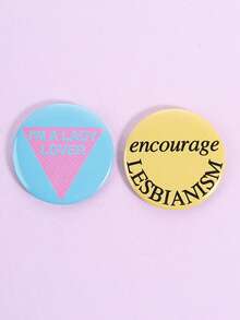 1枚/套 女同性恋LGBTQ骄傲主题锡制软徽章 彩虹标语 我爱女同性恋 我是女同性恋爱好者 鼓励女同性恋胸针徽章 - 彩色 - 查看 5
