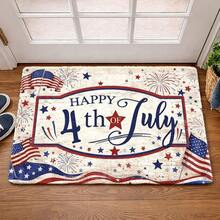 1pc, 2pcs, 3pcs American Independence Day Themed Flannel Mats, Non-Slip Rubber Bottom Door Mats, 4Th Of July Festive Decorative Foot Mats, And Durable, Machine Washable, Suitable For Indoor And Outdoor Use, Carpets For Living Rooms, BedroomsPet Supplies/Pet Feeding & Watering Supplies/Pet Placemats/Home & Living/Rugs & Carpets/Bathroom & Laundry Mats The First Line Of Home Aesthetics |   Slip-Resistant And Easy-To-Clean, Redefining Floor Design.Door Mats/Welcome Door Mat Ideal For Kitchens, Entryways, Bathrooms, Balconies, And More. - Multicolor - View 7