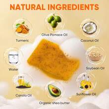 Turmeric Lemon Kojic Acid Soap 100g, Suitable For Face, Body And Hand Wash, Rich Foam Deeply Cleanses And Smoothens Skin, Handmade With Essential Oil - Giữ ẩm - Xem 12