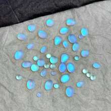 30pcs Blue Matte Frosted Diamond Nail Art Decor, Oval Waterdrop Rhinestone Combo DIY Accessories - A - View 7