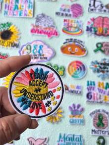 10pcs/20pcs Random Pattern & Color Embroidered Patches, Clothing Repair Accessories, DIY Decoration For Bags, Shoes, Hats, Journals, Home Decor - Mental Illness Monthly Payment - View 6
