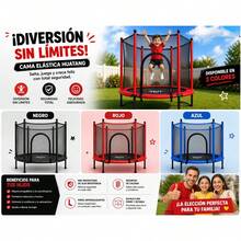 Trampolín Infantil con Red Resistente para Niños Uso Interior y Exterior - Negro - Ver 5