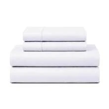 Beddora Queen Size Bed Sheet Set In Bright White – 4 Piece Microfiber Sheets, Ultra-Soft, Deep Pocket, Wrinkle-Resistant, Easy Care, Adult - trắng - Xem 3