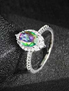 1 chiếc nhẫn nữ thời trang, sang trọng, đính đá Cubic Zirconia F269 - f269 - Xem 2
