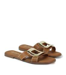 Women Flat Sandals - Brown - View 2