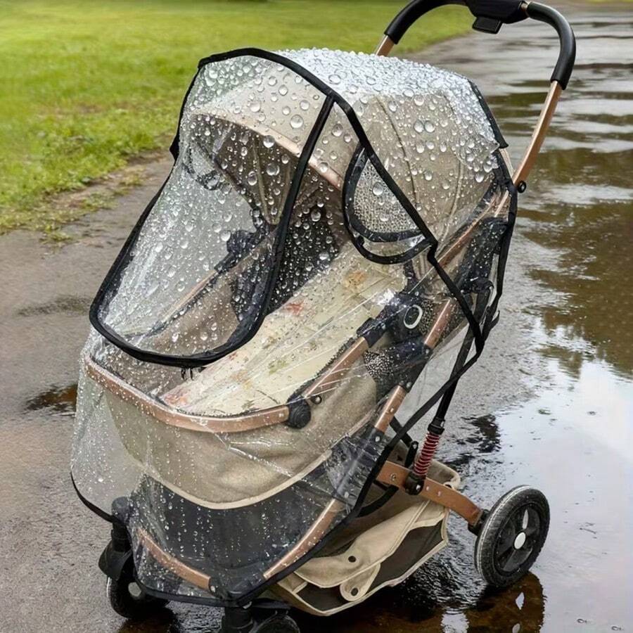 1pc Outdoor Stroller Rain Cover, U-Shaped Windshield, Summer Stroller Rain Cover, Fits Multiple Strollers, Easy To Install And Clean