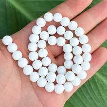 Hạt tròn bằng gốm sứ trắng, bề mặt nhẵn, kích thước 4/6/8/10/12mm, dùng để tự làm vòng tay và trang sức. - trắng - Xem 8