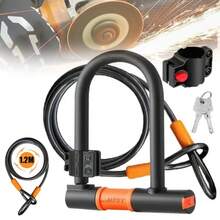 U Shaped Bike Lock With Two Keys Heavy Duty Cable With Bracket Bicycle Lock - VJO0097 - View 8