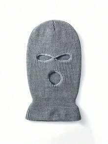 1pc Y2K Style Candy Color Thick 3-Hole Balaclava Ski Mask, Unisex, Versatile For Outdoor, Casual, Commuting, Warm For Winter Autumn Outfits - Burgundy - Xem 4