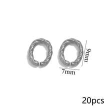 20pcs 304 Stainless Steel Spring Jump Rings, Gold Plated Mixed Twisted Hammered Open Connector Rings, Oval Open Rings, Suitable For DIY Jewelry Making - Connecting Ring - View 12