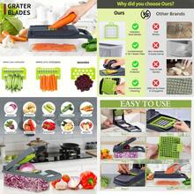 16 In 1 Vegetable Chopper Salad Fruit Mandolin Slicer Food Dicer Cutter Peeler - CZP123 - 查看 2