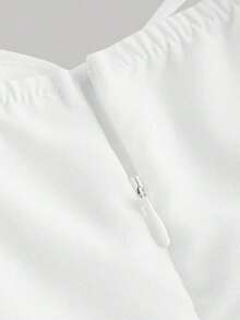 MOD Vestido escote corazón de manga farol pecho con fruncido - Blanco 2 - Ver 4