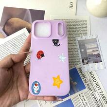 スマホケース 2in1ケース ジェル風可愛いデザイン キャラクターイラスト 大人可愛い 女子向け TPU+PP二層構造 柔らかTPU 耐衝撃 カメラレンズ保護 17/16/15/14/13/12/11/5/7/8 Plus Pro Max 対応 インスタ映え プレゼント - 粉色 - チェックする 3