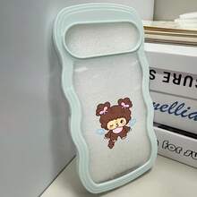 モンチッチ カラフルウェーブ 透明ケース ラブデザイン  ガールズ スマホカバー Pixel 8A/8/8 Pro/9/9 Pro/9A/10/10PRO/Pixel 8A/8/8 Pro/9/9 Pro/9A/10/10PRO/17pro Max/17pro/17/11/12/13/14/15/15Pro/15PluS/15Pro Max/16/16Pro/16PluS/16Pro Max/MIN/X/XR 対応 ソフト TPU 耐衝撃 防刮 誕生日ギフト - 黑色 - チェックする 5