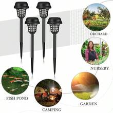 Exterminador de insectos solar con modos de luz duales, lámpara LED impermeable, lámparas con trampa para mosquitos, ideal para jardín, césped, camping, uso al aire libre - colores - Ver 6