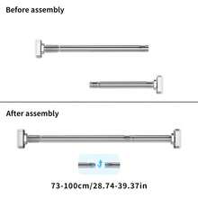 Adjustable Tension Rod - Made Of Stainless Steel With Plastic End Caps, Easy To Install Without Drilling, Suitable For Shower Curtains, Window Curtains, Door Curtains, Clothing Storage And Balcony Drying. Available In Silver, Black And White Colors. - View 24